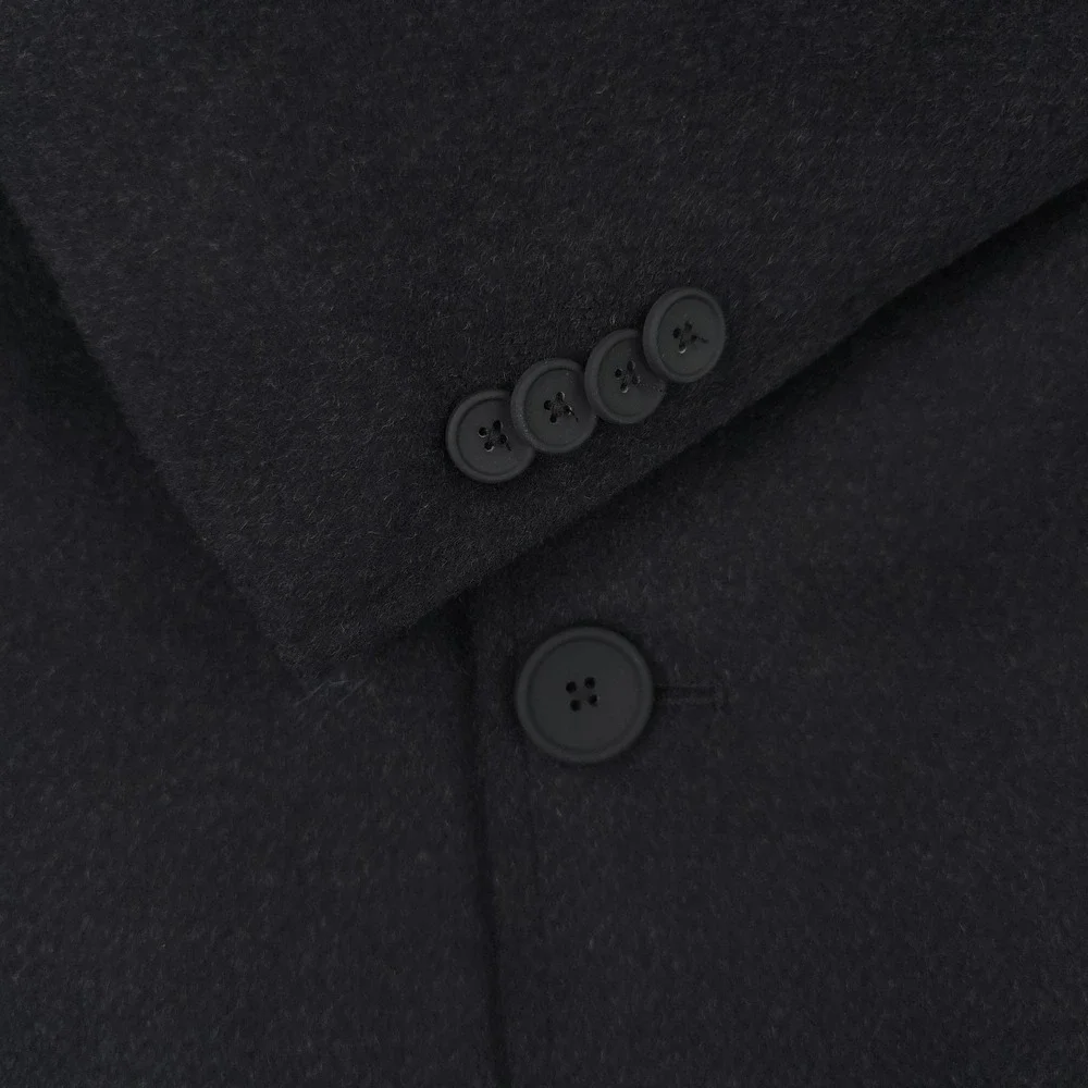 Joseph Abboud Coat Mens XL Black Wool Blend Removable Bib Overcoat Jacket Casual